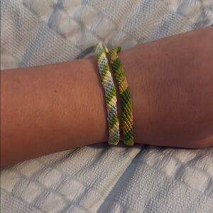 Handmade Green and Yellow Friendship Bracelets
